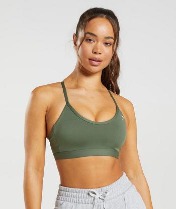 Sujetadores Deportivos Gymshark V Neck Mujer Verde Oliva | CO 2146PJJ